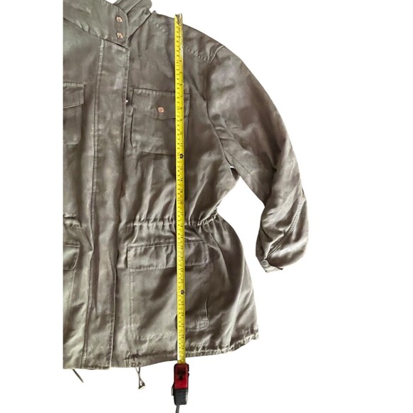 Vince Camuto Jacket Womens XXL Beige W/ Collar Zip Hidden Hood Lightweight - Picture 3 of 5